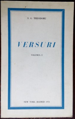 STEFAN GHEORGHE THEODORU: VERSURI VOL.I(New York-Madrid 1973/dedicatie-autograf) foto