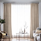 Draperie din catifea blackout cu rejansa din bumbac tip fagure, Madison, 200x245 cm, densitate 700 g/ml, Beaver, 1 buc