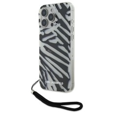 Husa pentru Apple iPhone 16 Pro Max, Karl Lagerfeld, IML Luxury Zebra Pattern with Strap, Neagra