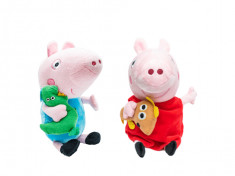 Purcelusa Peppa, Peppa si George de Plus, Cu Sunete, 20 cm foto