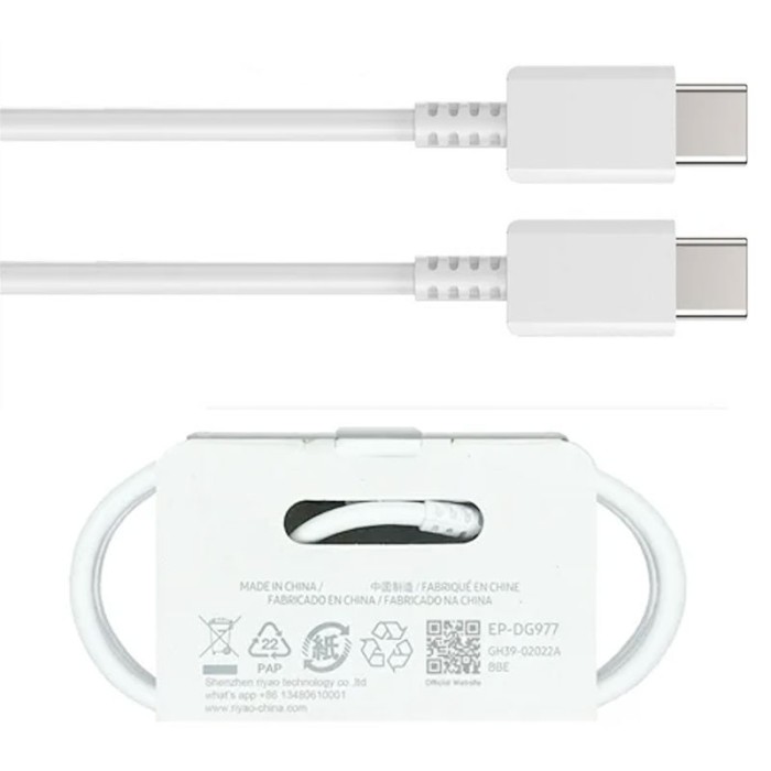 OEM (DG977W) - Cablu Date si Incarcare, USB-C, 25W, 3A, 1m, White [bulk]