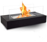 Cumpara ieftin Semineu Decorativ Portabil Bioetanol Negru 35cm, Interior/Exterior, Fara Fum, Include Pietre Decorative &amp; Fitil, Cadou Ideal