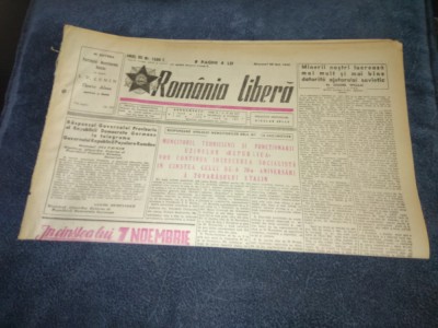 ZIARUL ROMANIA LIBERA 26 OCTOMBRIE 1949 foto