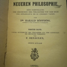 Istoria noilor filosofii Geschichte der Neueren Philosophie H. Hoffding, 1921