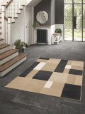 Covor Belgian, Rio 24501, Bej/Negru, Diverse Dimensiuni - 80x150 cm