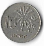 Moneda 10 kobo 1976 - Nigeria, Africa, Cupru-Nichel