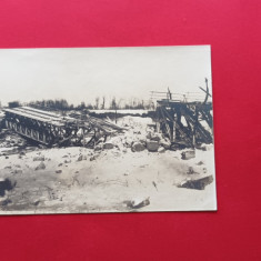 Vrancea Focsani 1917 Podul de cale ferata de pe Putna distrus