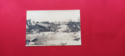 Vrancea Focsani 1917 Podul de cale ferata de pe Putna distrus foto