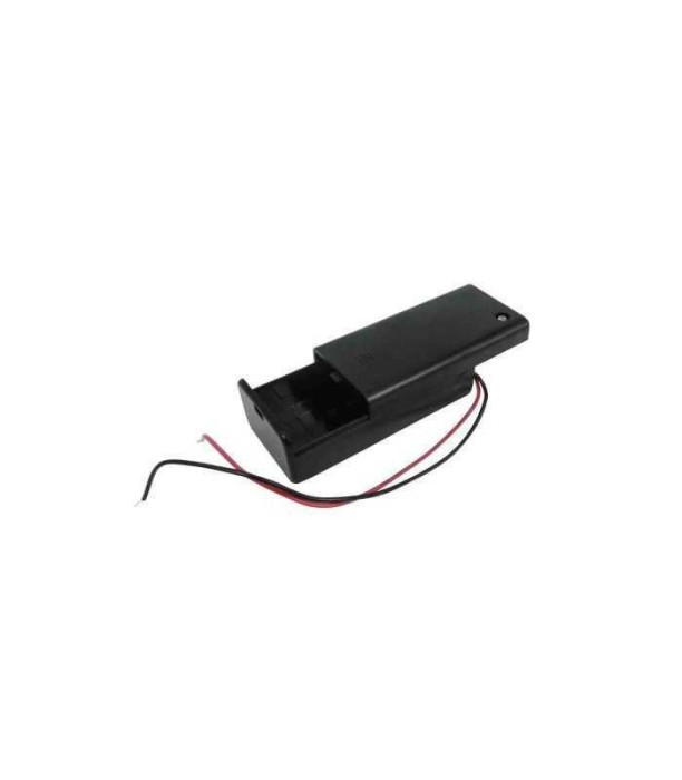 Suport baterie 1x 9V 6F22 6LR61 cu fire 150mm cu comutator neagra