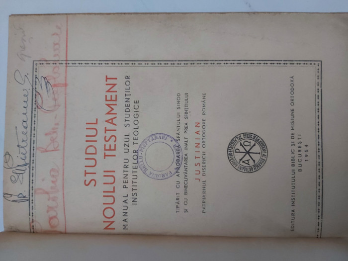 STUDIUL NOULUI TESTAMENT.IUSTINIAN-1954 R3.