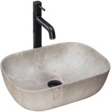 Lavoar Blat REA Livia Bej/Beige - Ceramică Sanitară, Efect Piatră Naturală, Design Unic, Ușor de Curățat