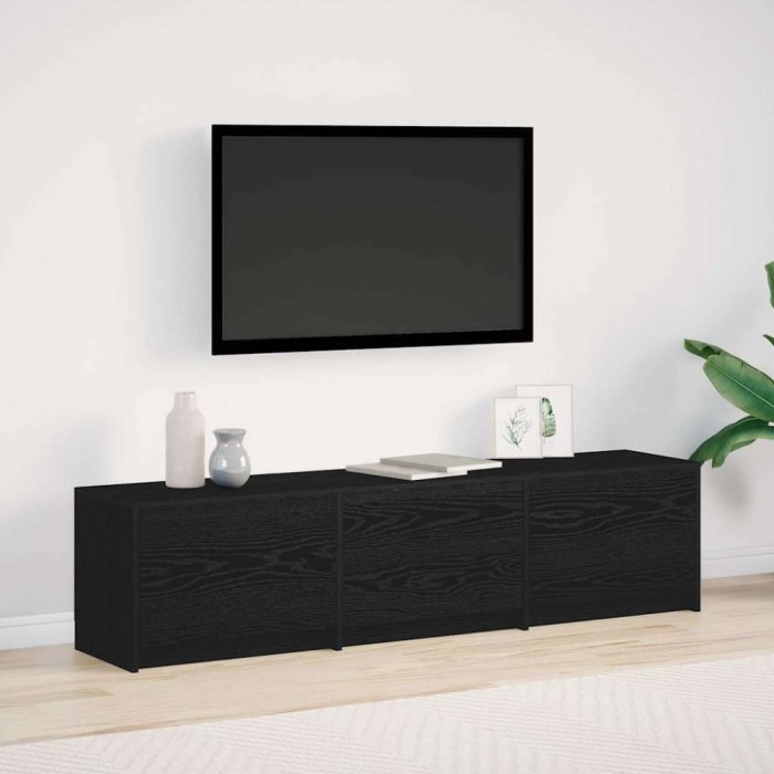 vidaXL Cabinet TV Stejar negru 162.5 x 34 x 40 cm Lemn compozit 868952
