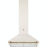 Hota semineu conica Electrolux EFC226V, 420 mc/h, 1 motor, 3 viteze, 2 filtre de aluminiu lavabile, 60 cm, Design rustic, Galben vanilie