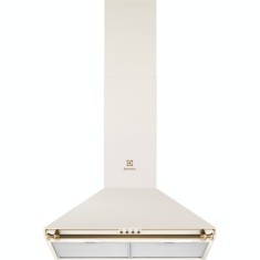 Hota semineu conica Electrolux EFC226V, 420 mc/h, 1 motor, 3 viteze, 2 filtre de aluminiu lavabile, 60 cm, Design rustic, Galben vanilie