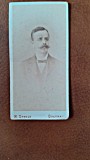 Fotografie CDV Portret Barbat, Sec XX, Atelier W. Oppelt Bucuresti, 8x4 cm, Alb Negru