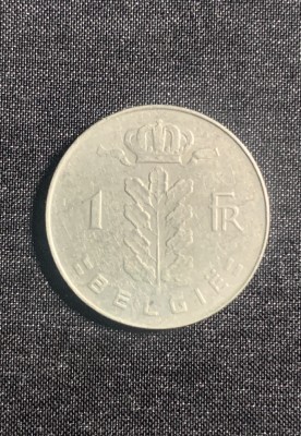 Moneda 1 franc 1974 Belgia foto