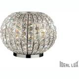 Veioza Calypso cu abajur sferic si decoratiuni de cristal 3x60W, Ideal Lux