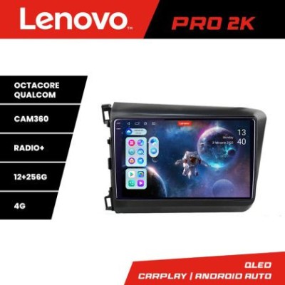 Navigatie Honda Civic 2012-2015 Lenovo Kit-132 8 core QLED 2K 12+256 360 Android Waze USB Navigatie Internet Youtube Radio CarStore Technology foto