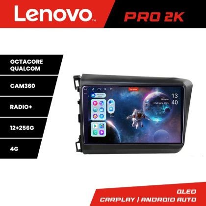 Navigatie Honda Civic 2012-2015 Lenovo Kit-132 8 core QLED 2K 12+256 360 Android Waze USB Navigatie Internet Youtube Radio CarStore Technology