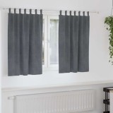 Cumpara ieftin Draperii opace cu agățătoare, 2 buc., gri deschis, catifea