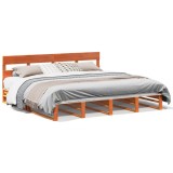 Cumpara ieftin Cadru de pat fara saltea, maro ceruit 200x200 cm lemn masiv pin