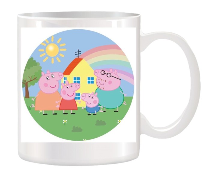 Cana alba personalizata cu Purcelusa Peppa, Peppa Pig, Disney, INOVATIX&reg;. 330ml