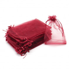 Săculeți organza dreptunghiulari 12x17cm (set 100 buc) - Vișiniu