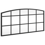Cumpara ieftin Oglinda de perete, negru, 60x30 cm, arcuita, fier