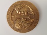 medalie bronz aurit Expozitia Filatelica Craiova , verso ,1750 ani PELENDAVA - 500 ANI ,CRAIOVA .