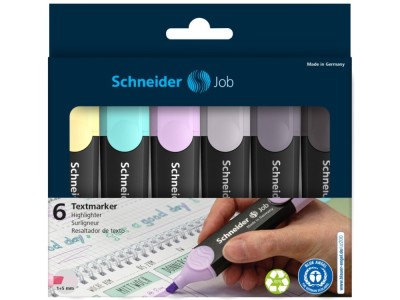Textmarker Schneider Job 6 cul/set inclusiv gri foto