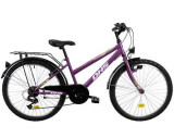 Bicicleta Copii DHS Terrana 2414, roti 24inch, cadru otel 350mm, 6 viteze (Violet)