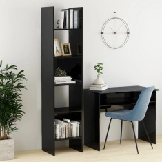 Bibliotecă, negru extralucios, 40x35x180 cm, PAL
