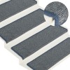 VidaXL Covorașe pentru scări, 15 buc., 65x21x4 cm, gri deschis și albastru, cu margini dreptunghiulare 326200