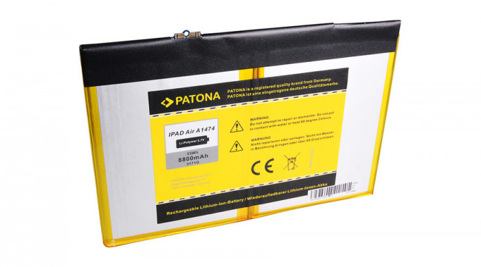 Apple IPAD 5 IPAD Air A1474 iPad 5 A1474 A1475 Air MD785LL/A 3.7Volt/8800mAh/Li-Po baterie / baterie re&icirc;ncărcabilă - Patona