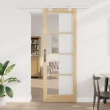 Ușa Glisantă cu Set Hardware 83x232 cm Lemn Masiv Pin