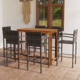 Cumpara ieftin Set mobilier bar de grădină, 7 piese, gri