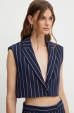 MAX&amp;Co. vesta culoarea albastru marin, un singur rand de nasturi, 2416151022200