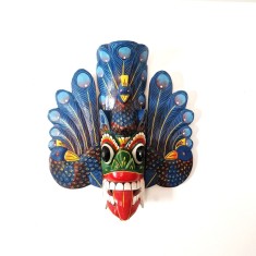 Sri Lanka Celyon masca traditionala din lemn sculptata manual Demonul Paun