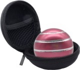 Jucarie de birou giroscop Premium, spinner, antistres, anxietate, ADHD, forma sferica, cu husa de depozitare, 54 mm, Aluminiu, Rose