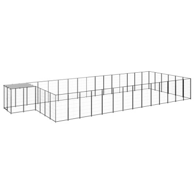 vidaXL Padoc pentru c&amp;acirc;ini, negru, 26,62 m&amp;sup2;, oțel foto