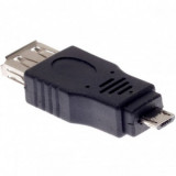 Adaptor USB (mama) la MicroUSB (tata) DeTech-17136 Negru