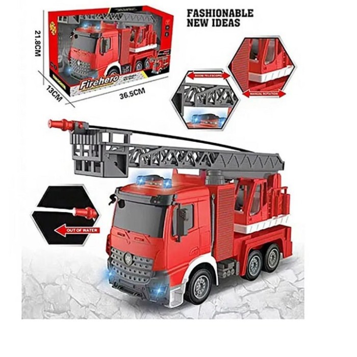 Masina de pompieri cu macara, sunete, lumini si functie stropire Firehero