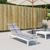Gossi perna de sezlong gradina, model gri carouri, (75+105)x50x3 cm