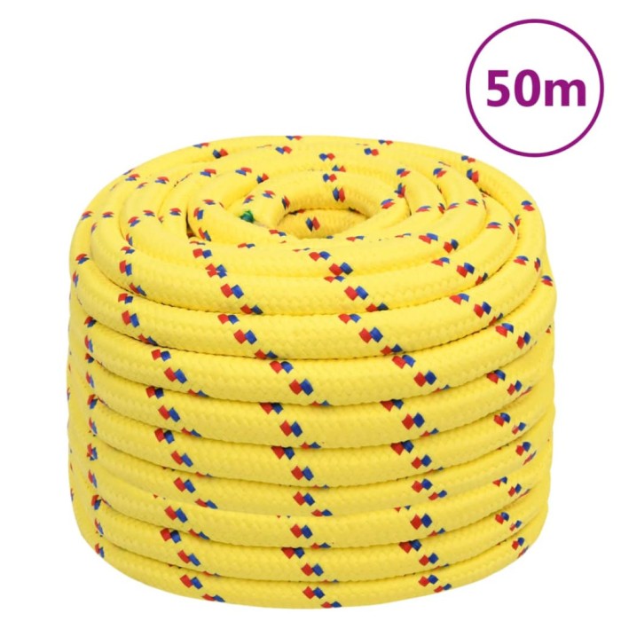 Fr&acirc;nghie de barcă, galben, 20 mm, 50 m, polipropilenă