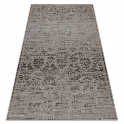 Covor sisal Floorlux 20211 argintiu si negru, 80x150 cm foto