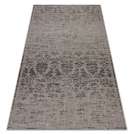 Covor sisal Floorlux 20211 argintiu si negru, 80x150 cm