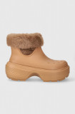 Cumpara ieftin Crocs cizme de iarna Stomp Lined Boot culoarea maro, 208718