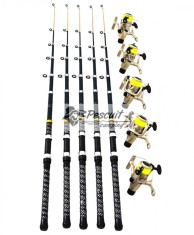 Set de 5 lansete Black Panther 3,6m Cu 5 Mulinete LC540 5 Rulmenti foto