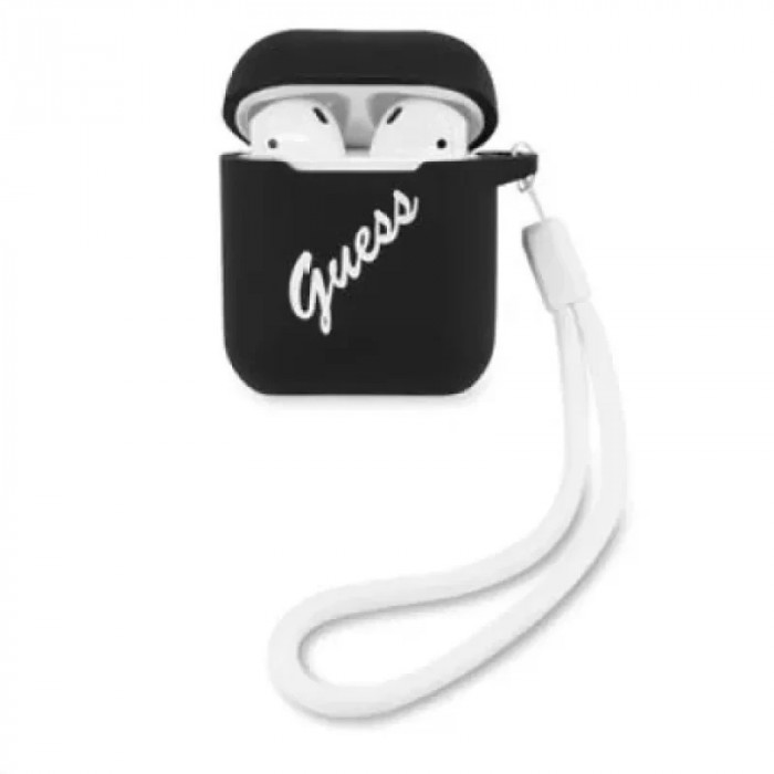 Husa Airpods Guess Vintage pentru Airpods 1/2 Black