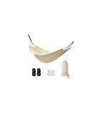 Hamac de gradina sau camping Boho, 200 x 152 cm, ecru, capacitate 120kg, Oem